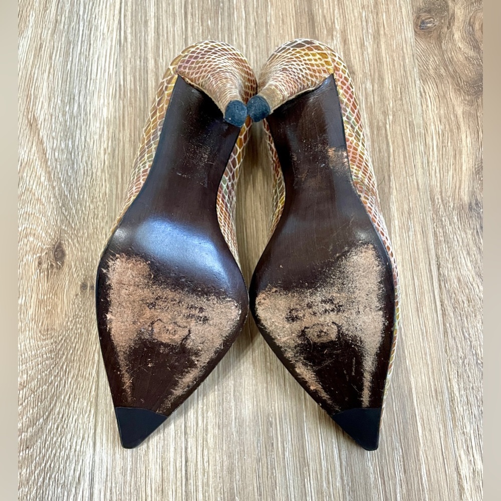 Stuart Weitzman Python Printed Stilettos Size 6.5 - image 3